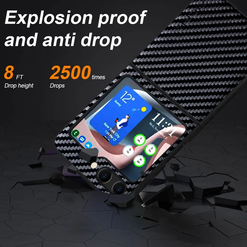 Carbon Fibre Shockproof Slim Non-Slip Full Body Protective Phone Case