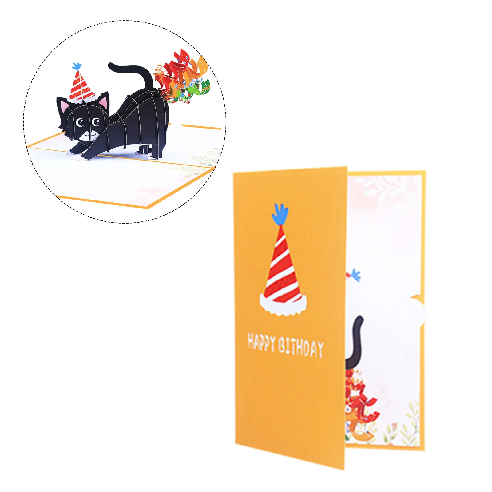 1pcs 5x7Inch 3D Envelopes Greeting Cards Unmatched Birthday Card Black Cat Envelope Postcards Explosive Laughter Lover Greeting