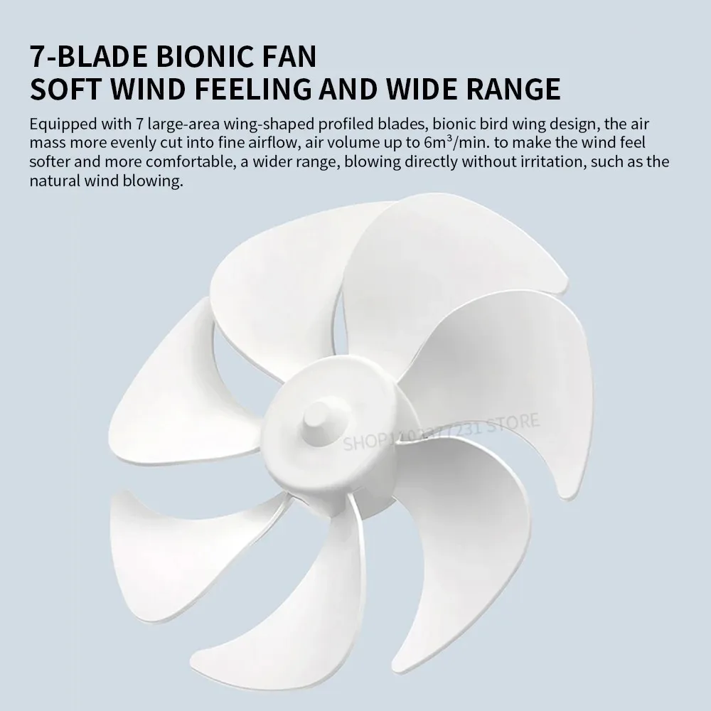 Ventilatore da tavolo Mijia originale, ricarica Type-C, batteria a lunga durata da 4000 mAh, mini, silenzioso, utilizzabile da tavolo e portatile, ideale per l'estate. - immagine 5