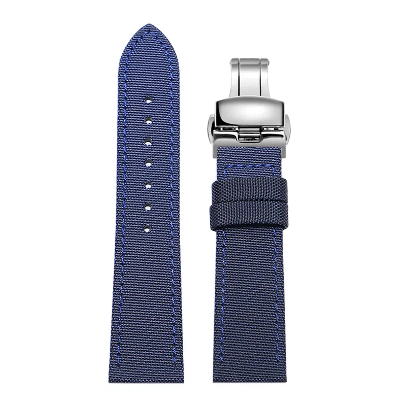 Men's Woven Nylon Watch Strap - Durable Design in Black