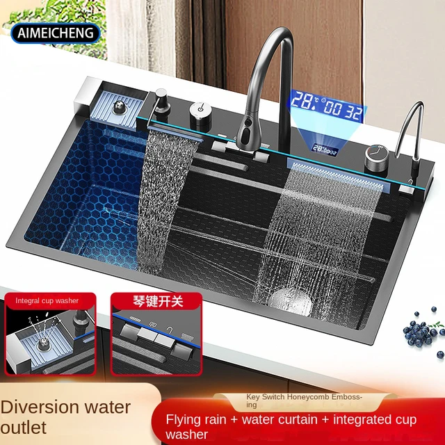 EU อุปกรณ์ครัว Gourmet ก๊อกน้ําห้องครัวแบบบูรณาการน้ําตกอ่างล้างจานเทคโนโลยีรังผึ้ง Gourmet ก๊อกน้ําอ่างล้างจาน 1