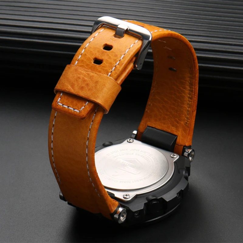 Premium Genuine Leather Watch Strap - Notched Design, 26mm Width