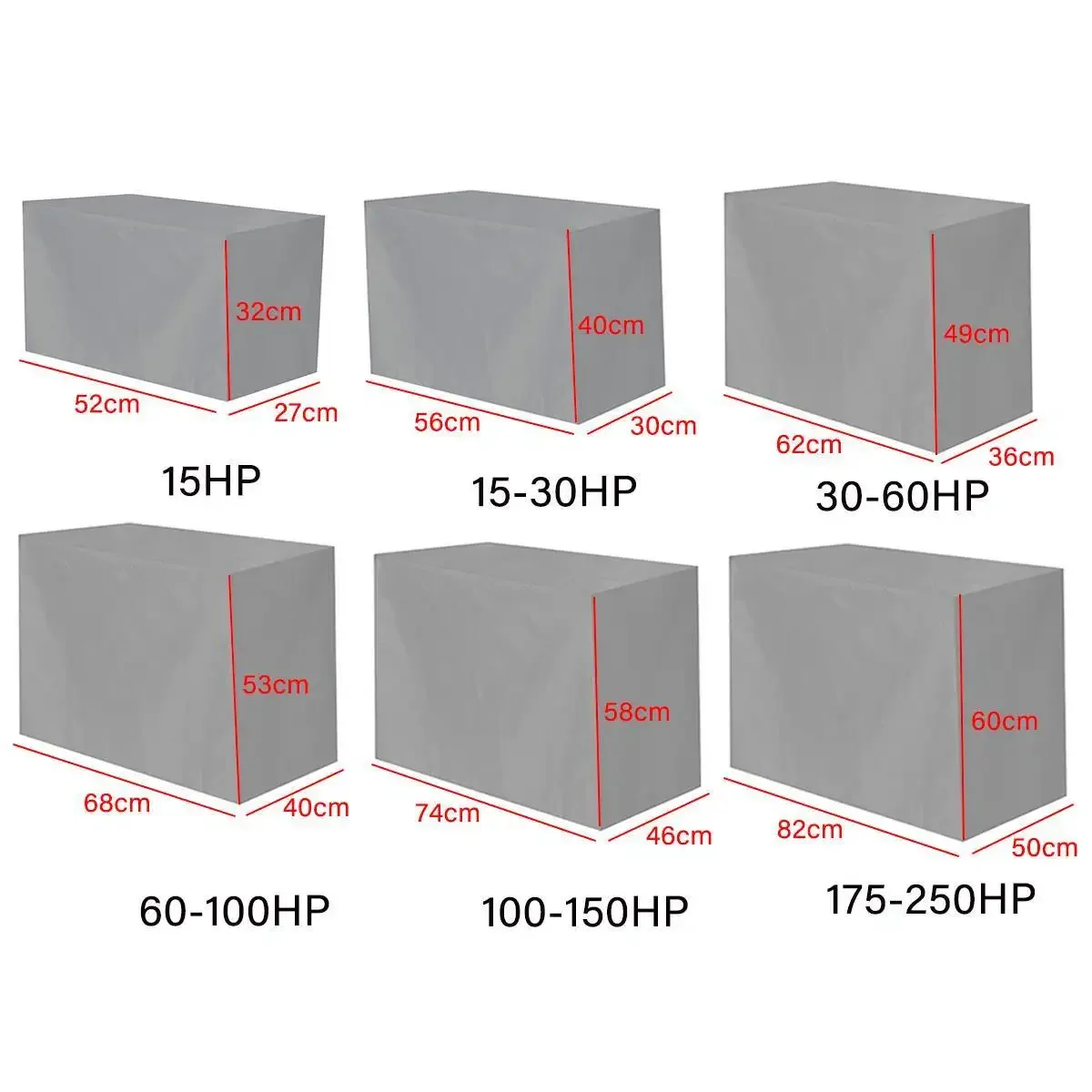 210D Oxford Waterproof Yacht Outboard Motor Boat Cover 15-250HP