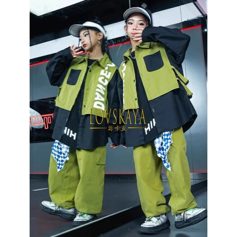 

Street dance children's fashion suit hip-hop drum performance suit jazz dance