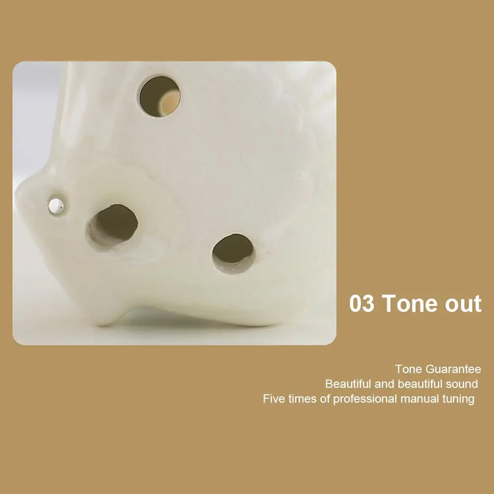 Cartoon Ocarina 6-hole Alto C-tune Shell Strawberry Shape Ocarina Beginner Teaching Toys Ceramic Pendant