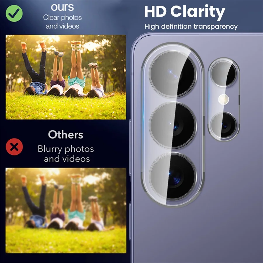 2-Pack 3D Clear Lens Glass Camera Protector Film - 9H Curved Glass
