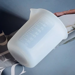 Crystal Epoxy Resin Mixed Measure Non-Stick Silicone Cup Silicone Measuring Cup Reusable Mixing Cup with Precise Scale F19D