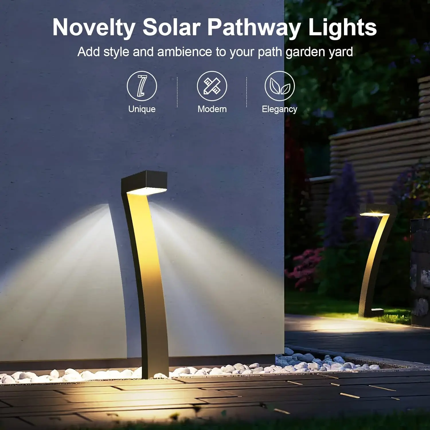 DEYUOAU Super Bright Solar Lights 6-Pack - Waterproof Outdoor Garden Lighting