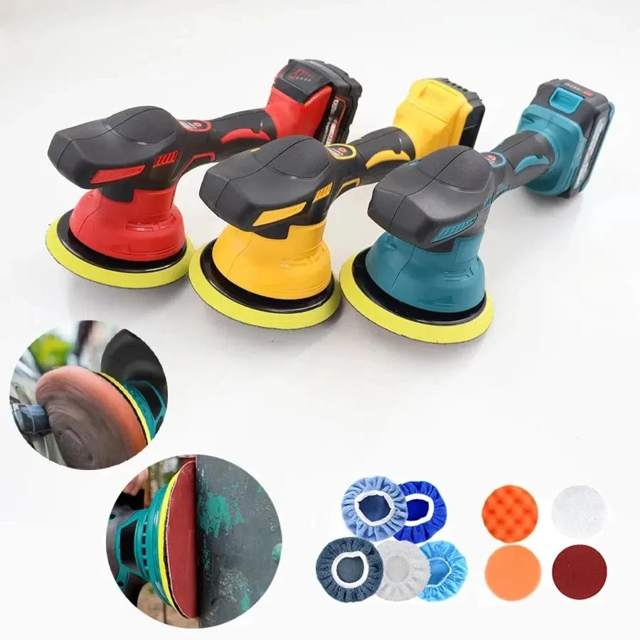 Cordless Car Polisher 8 Gears Adjustable Auto Electric Waxing Sanding Sealing Glaze Tool Fit Makita Dewalt Milwaukee 20V Battery