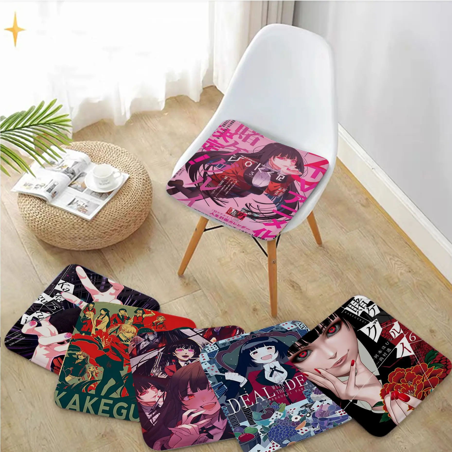 

Anime Kakegurui Cushion Mat Modern Minimalist Style Sofa Mat Dining Room Table Chair Cushions Unisex Fashion Anti-slip Tatami
