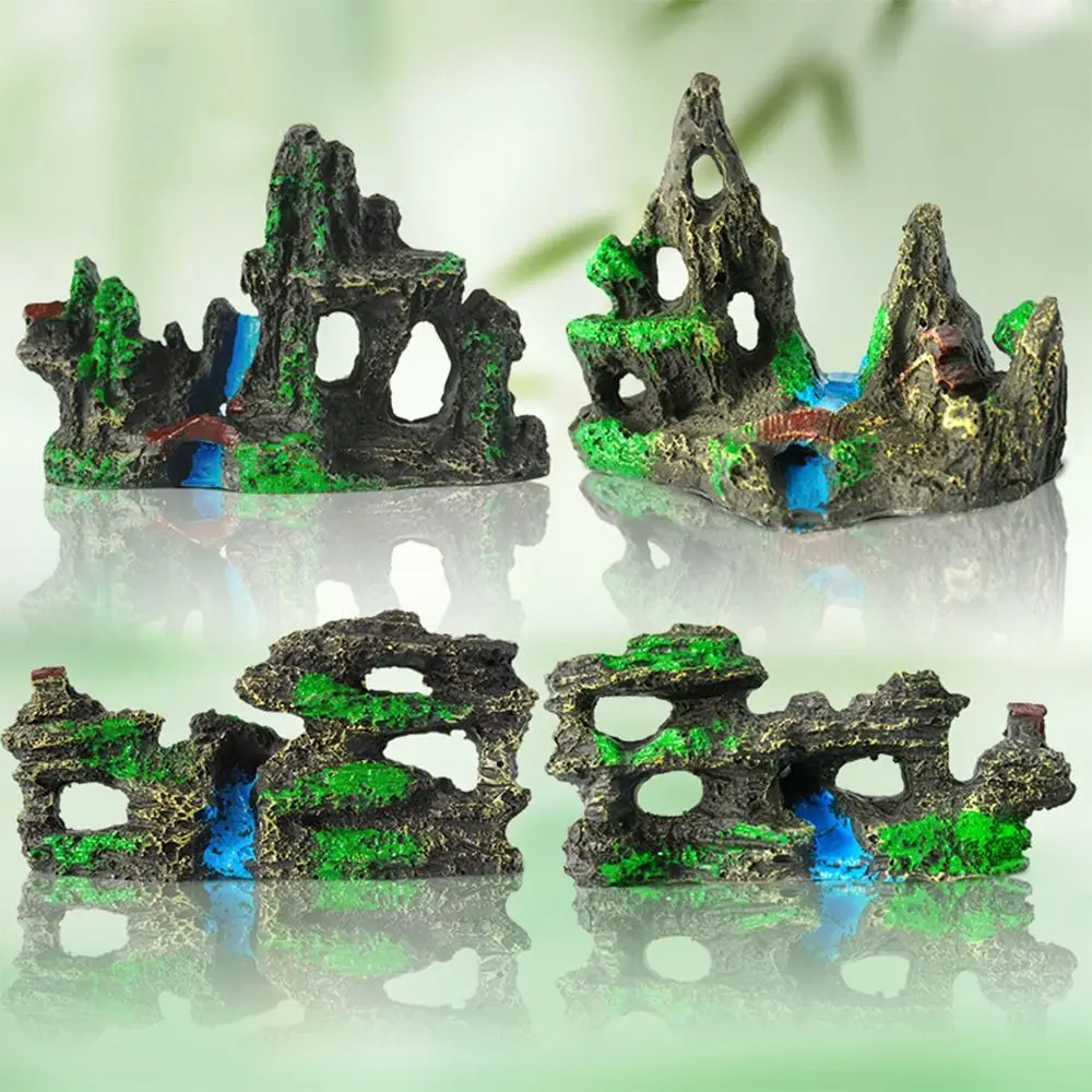 Handcrafted Realistic Resin Aquarium Rock Formation Ornament