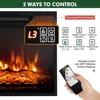 Electric Fireplace TV Stand for 65in+ Tv, 19‘’ Fireplace with Mantel, Entertainment Center with 16 Color LED Lights, TV Console 6