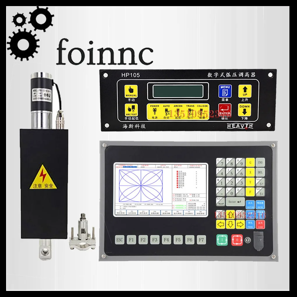 CNC 제어 플라즈마 화염 절단 모션 제어 시스템 SF-2100C + CNC 플라즈마 키트 HP105 토치 높이 컨트롤러 JYKB-100 24VDC