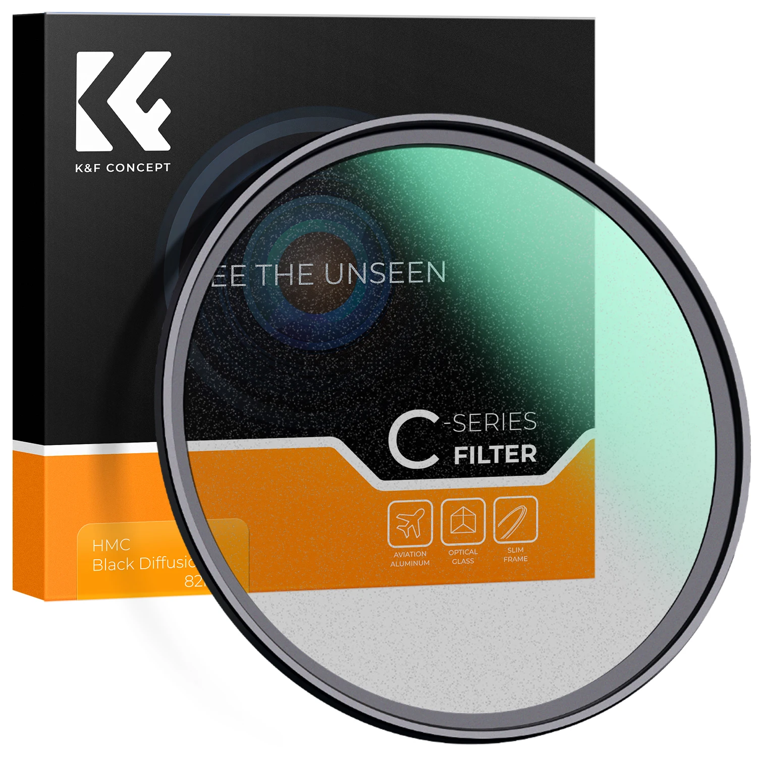 

K&F Concept C-Series 1/1 Black Mist Diffusion Filter Ultrathin With Scratch Resistant Green Coated 49/52/55/58/62/67/72/77/82mm