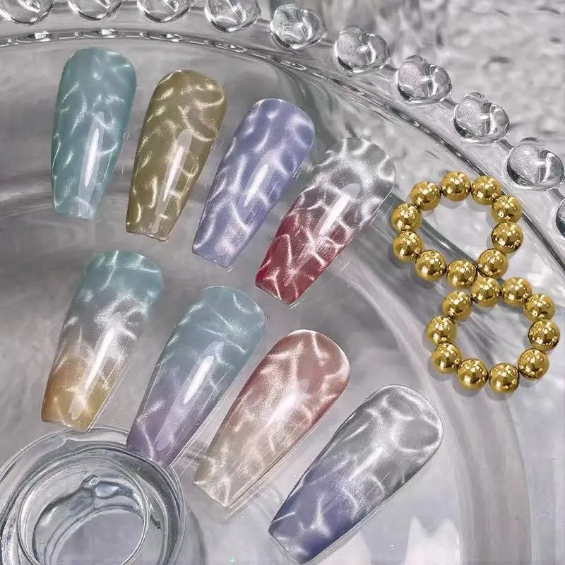 10pcs/20pcs Water Ripple Cat Eye Magnetic Gel Beads Multifunctional Nail Art Flower Carving Cat Magnet DIY Nail Art Design Tool magnetic nail art tools