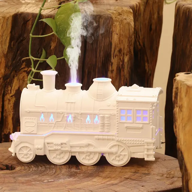 300ml Retro Train Humidifier with Light Essential Oil Diffuser Remote Control Magic Train Humidifier for Bedroom Living Room 2