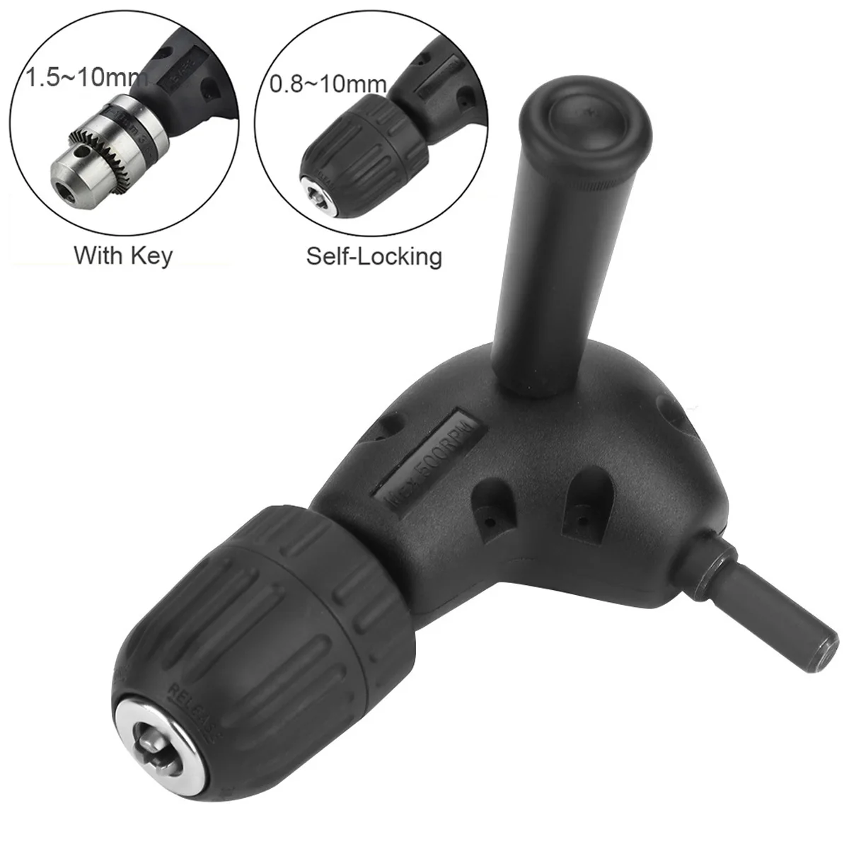 Professional 90 Degree Angled Drill Chuck Converter Bend Extension Right Angle Drill Adapter Power Tool Accessories
