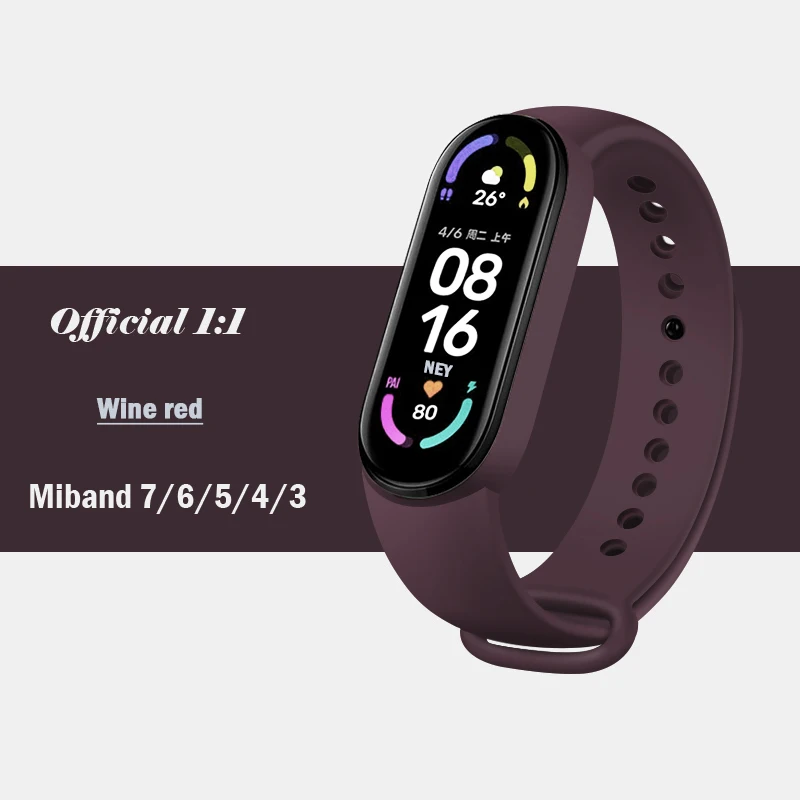 thumbnail image 1 of Correa para Xiaomi Mi Band 7 6 correas de reloj Miband6 NFC silicona de alta calidad correa de repuesto mi band 7 6 3 4 5 bandas deportivas de reloj, 1 of 5