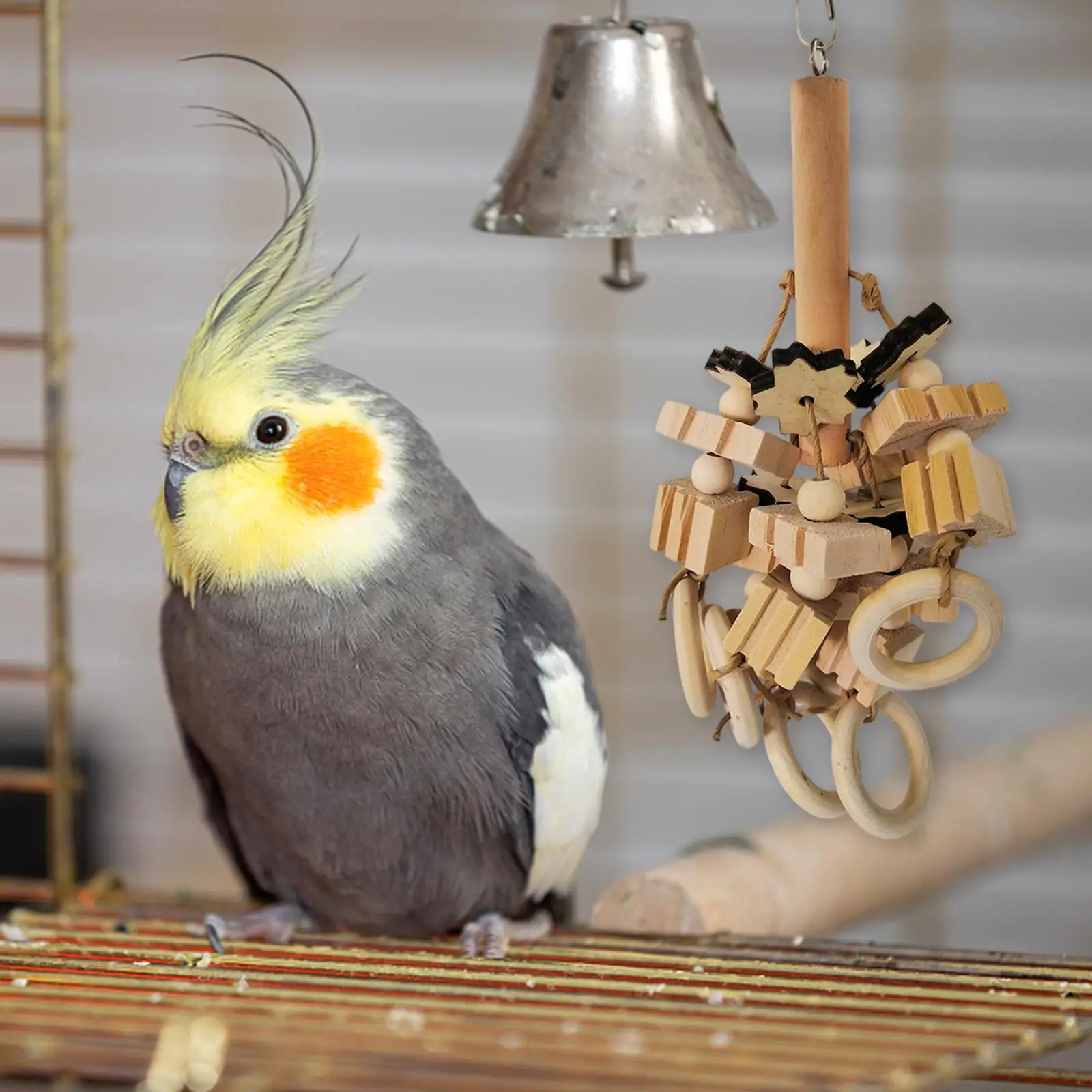Parrot Wooden Chewing Toys Environmental Protection for Parakeet African Grey Macaws Tearing Bird