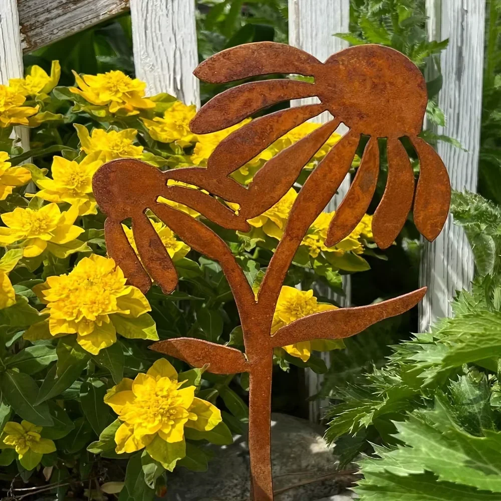 Rustic Metal Rabbit Garden Stake Adorable Rusty Bunny Silhouette for Farmhouse Decor Perfect Outdoor Yard Art for Christmas Garden Decoration Animal Stakes Animal Ornaments