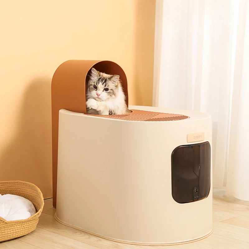 

Enclosed Large Cat Bedpans Leak Proof Top Entry Deodorization Cat Bedpans Indoor Bathroom Kedi Tuvaleti Pet Products WZ50CB