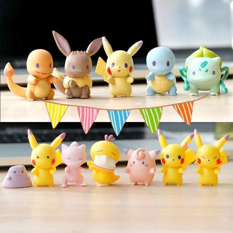 

Pokémon Pikachu Mini Model 3cm Duck Figure Doll Charmander Squirtle Bulbasaur Cartoon Character Ornaments Collect Gifts