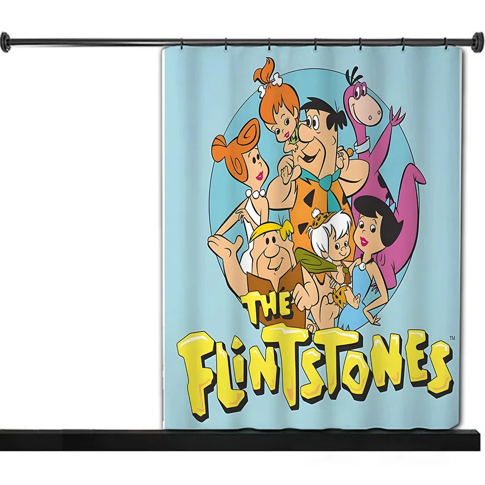 Shower Curtain Waterproof Polyester Fabric Paint Colorful Curtains Classic Cartoon Flintstones Home Bathroom Decor With Hook 5
