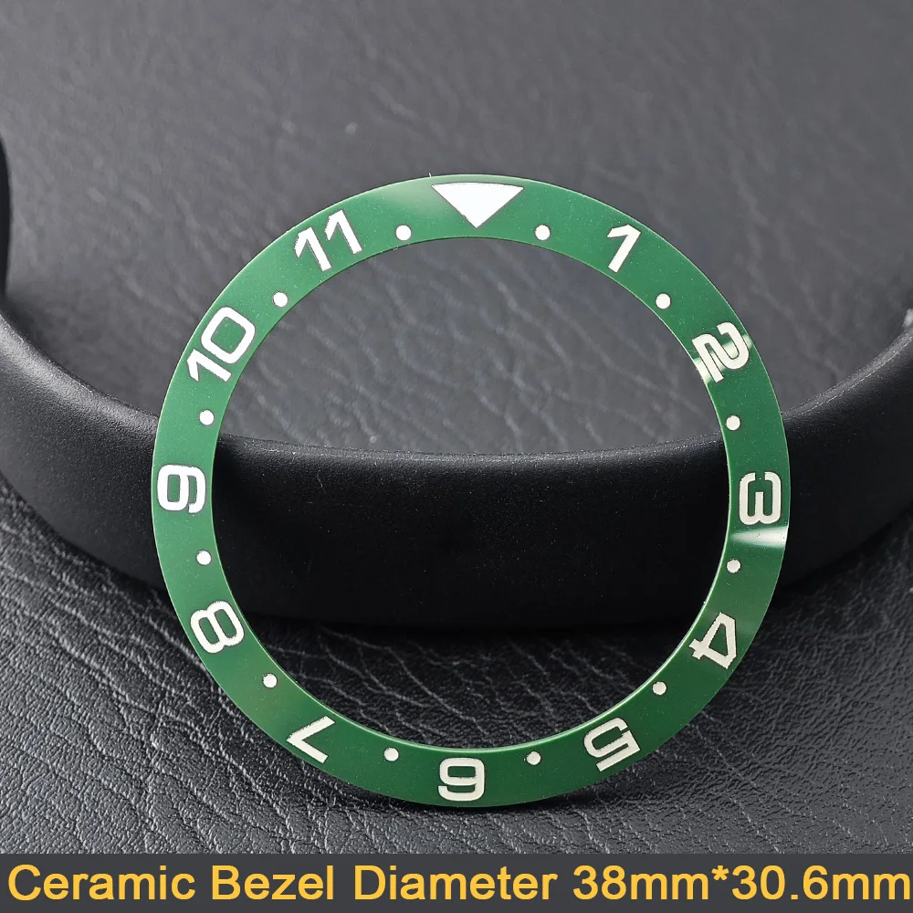 Men's Watch Replacement Bezel Insert with Tilted Ceramic and Carbon Fiber Texture