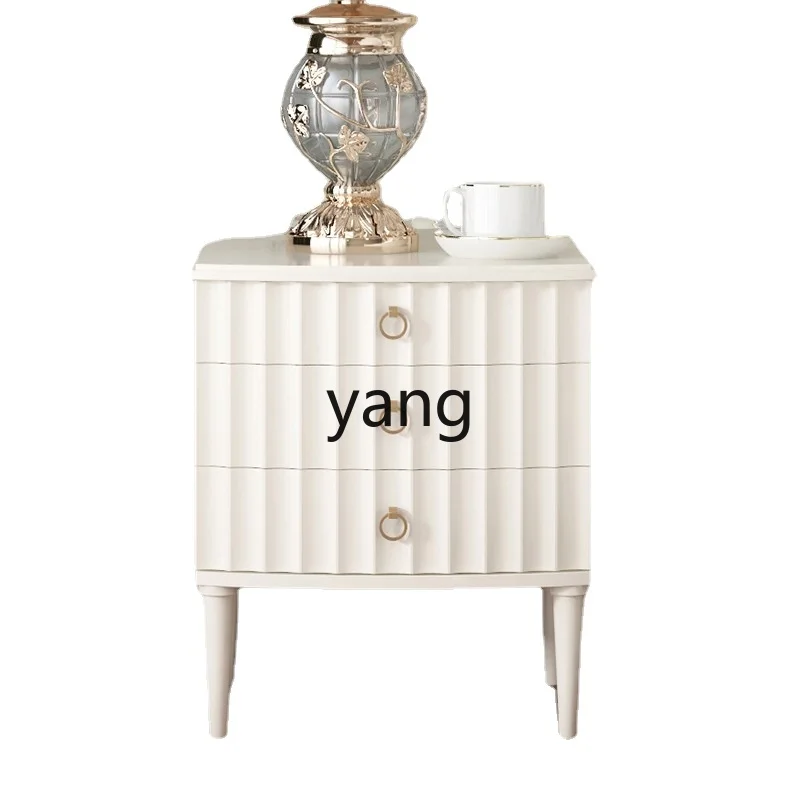 

Yjq Retro Solid Wood Bedside Cabinet Cream Bedroom Storage Cabinet Customizable