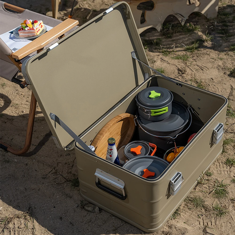 Outdoor Storage Box Multifunctional Camping Open Box Aluminum
