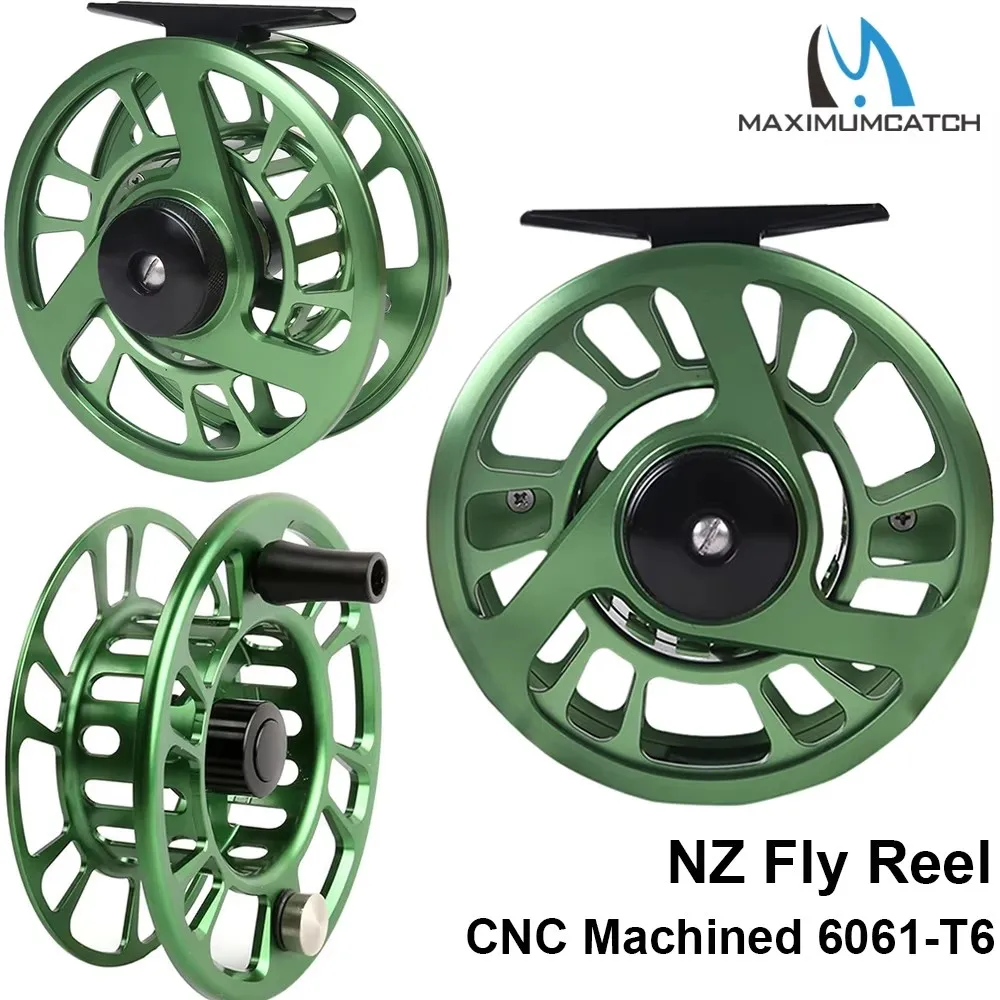 MAXCATCH NZ 플라이 낚시 릴 3-8WT CNC 가공 알루미늄 대형 아버 부드러운 드랙 경량 민물 릴 (송어, 연어용)
