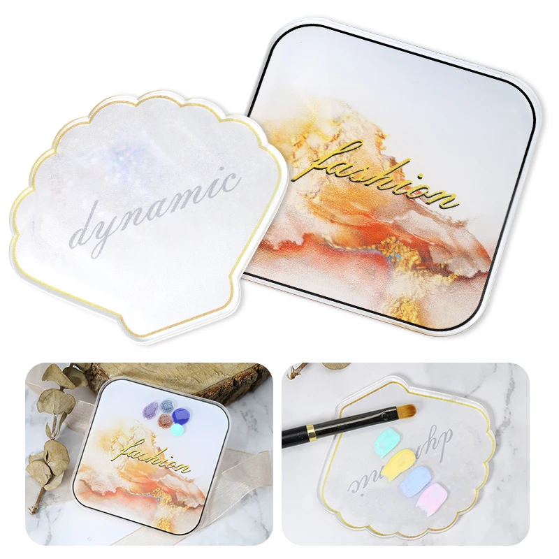 Nail Art Acrylic Palette Display Board Gel Nail Painting Color Mixing Palette Display Shelf Art Tool Heart Butterfly Shape