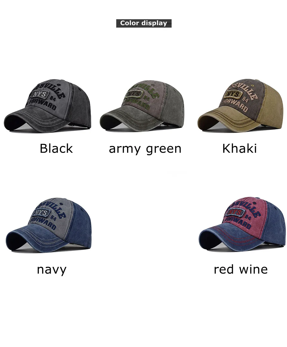 Berretto da baseball lavato New Spring Sunhat Lettera ricamata Uomo Donna Unisex-Ragazzi Cotone Snapback Caps Fashion Vintage Hip_voghion.com