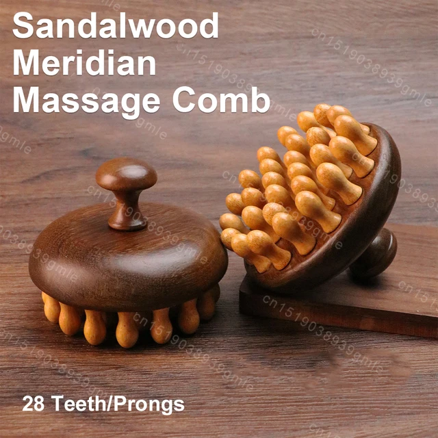Natural Sandalwood Meridian Massage Comb Head Massage Hair Brushing Scalp Comb Relive Be Dizzy Headahche Relaxtion Point Massage