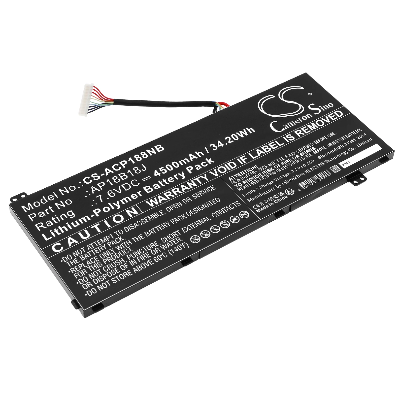 

Notebook, Laptop 4500mAh / 34.20Wh Battery For Acer Aspire 3 A314-32-P9UF P34J P82V Aspire 3 A314-32-P542 Aspire 3 A314-32-33