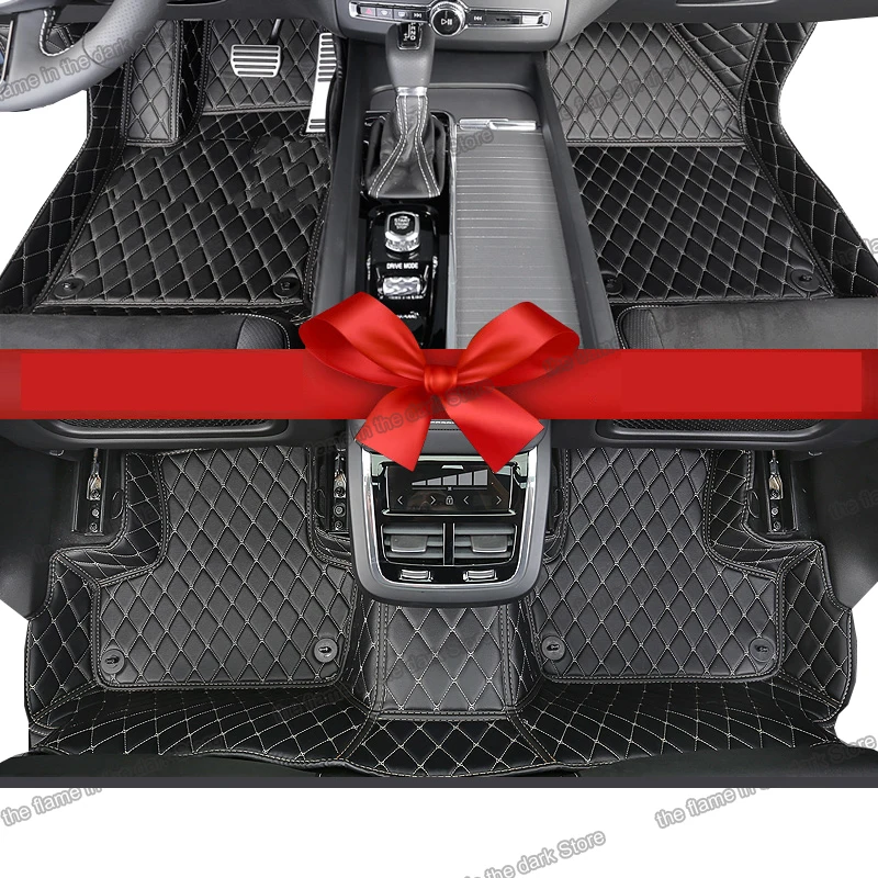 

leather car floor mat carpet pad for volvo xc60 2017 2018 2019 2020 2021 2022 246 accessories non-slip cover auto interior