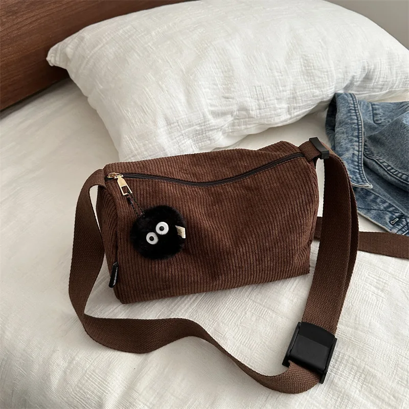 

Corduroy Shoulder Bag Women's Pillow Bag Large Capacity New Autumn and Winter All-match Crossbody Commute Work Leisure Shopping