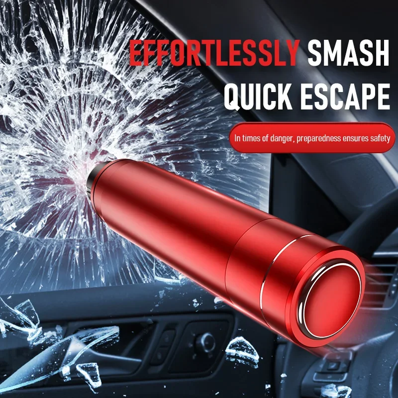 Safety Hammer Car Window Breaker Emergency Hammer Seat Belt Cutter Knife Tool Life-Saving Escape Aluminum Alloy