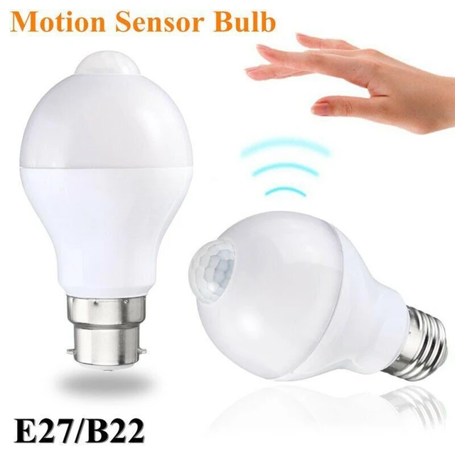 Ampoule Led À Capteur De Mouvement Pir, Veilleuse E27, Ampoule B22 18w 12w,  85-265v, Détecteur De Mouvement Et Marche/arrêt Automatique - Lumières De  Nuit - AliExpress