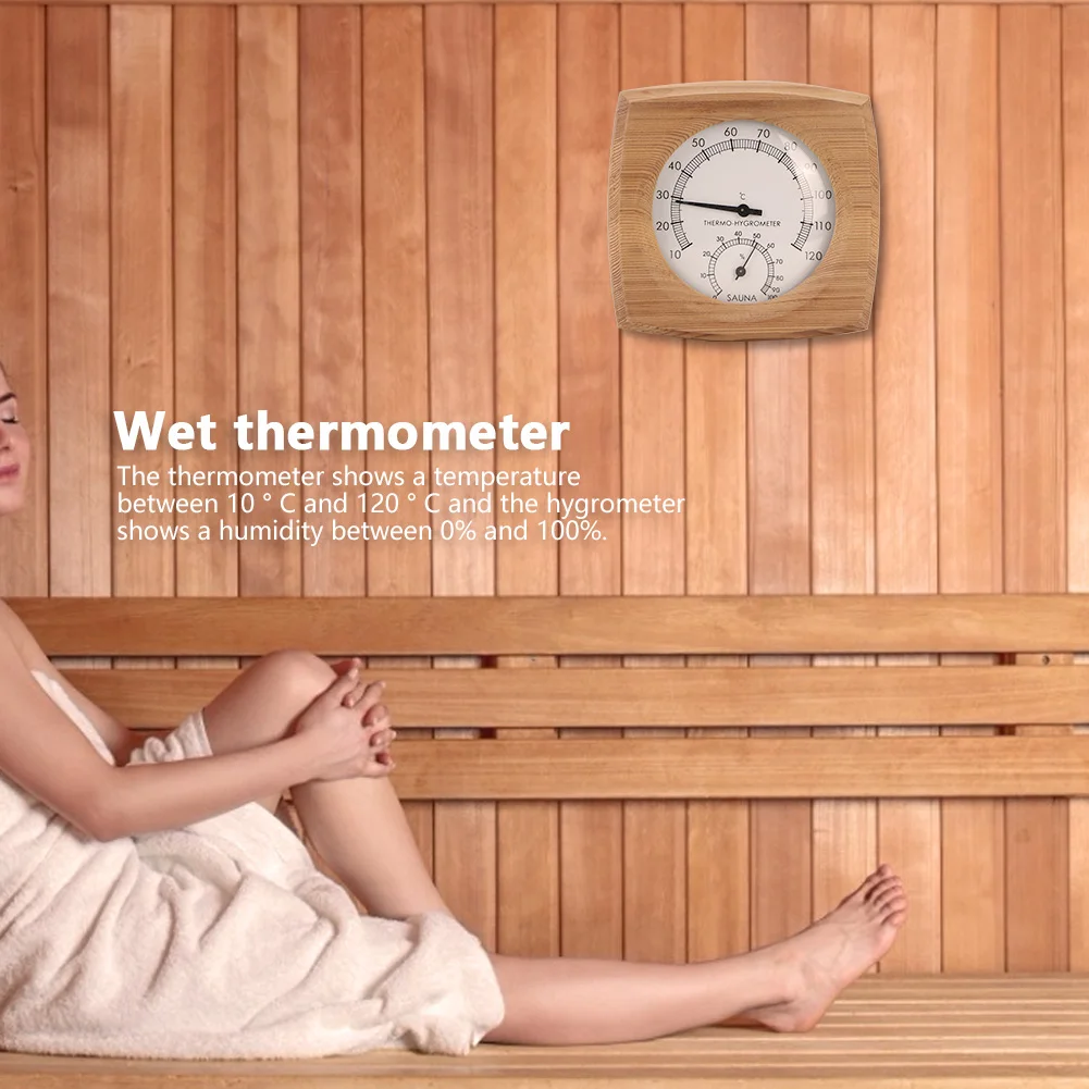 2 In 1 Indoor Wood Sauna Room Thermometer Steam Room Sauna Room Accessories 2