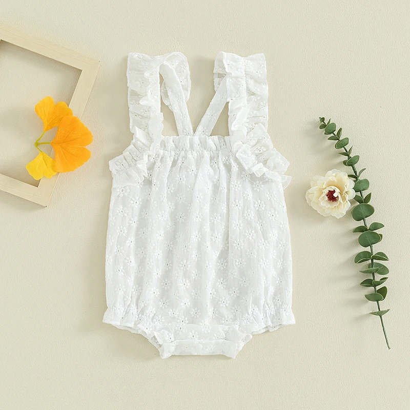 

Baby Summer Clothing Girl Rompers Cotton Ruffle Sleeveless Sunsuit Floral Print Bodysuit Jumpsuit For Newborn Clothes 0-12M