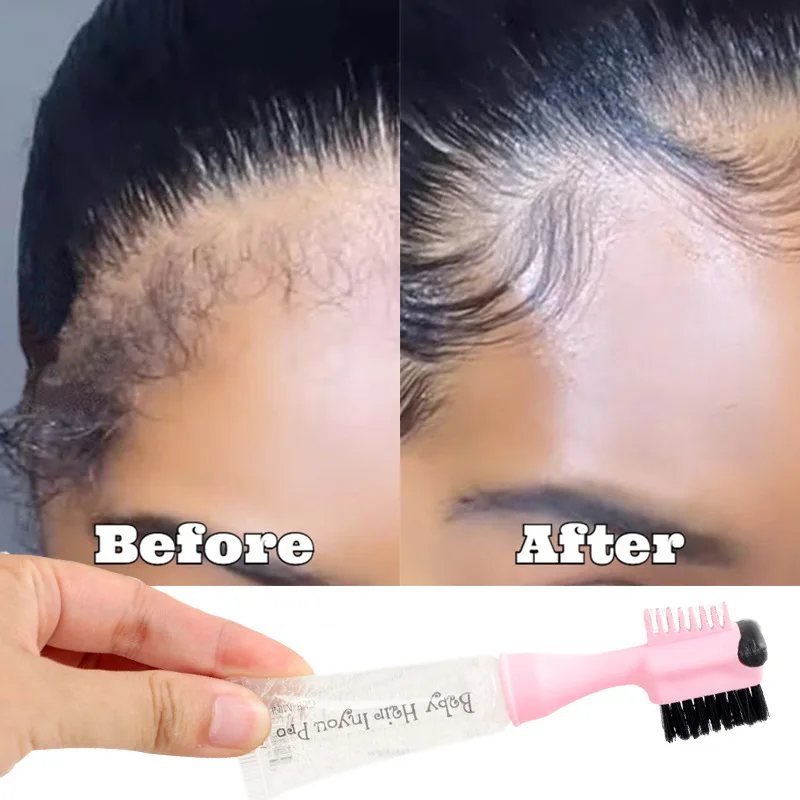 물왁스 Hair Styling Edge Control Gel With Brush Hair Edge Waterproof  Hairs Styling Broken Hairs Finishing Anti-Frizz Hair Fixative 3