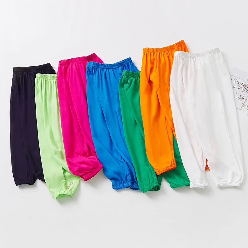 【LF】Kids Long Pants Cotton 90-150cm Boys Girls Solid Color Lantern Pants Slacks Children Casual Trousers for Spring Summer 3