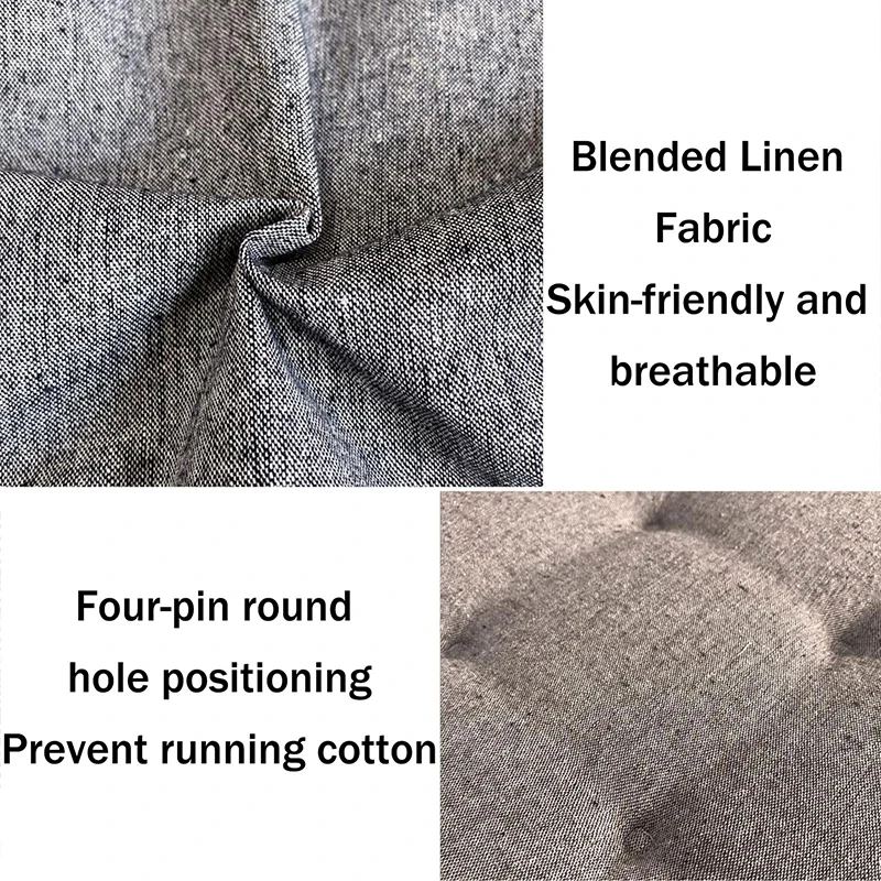 Summer Dining Chair Cushion Thickened Cotton Linen Breathable Cushion Student Horseshoe-shaped Chair Cushion Home Supplies 4