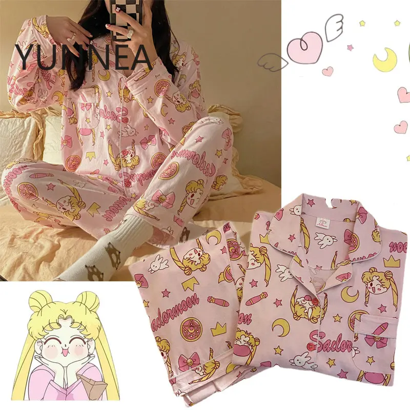 Pyjama Sailor Moon Kawaii Pour Filles, Short À Manches Courtes, Deux Pièces Trempées, Anime, Dessin Animé Mignon, Cadeau Pour Étudiants, Service À Dom