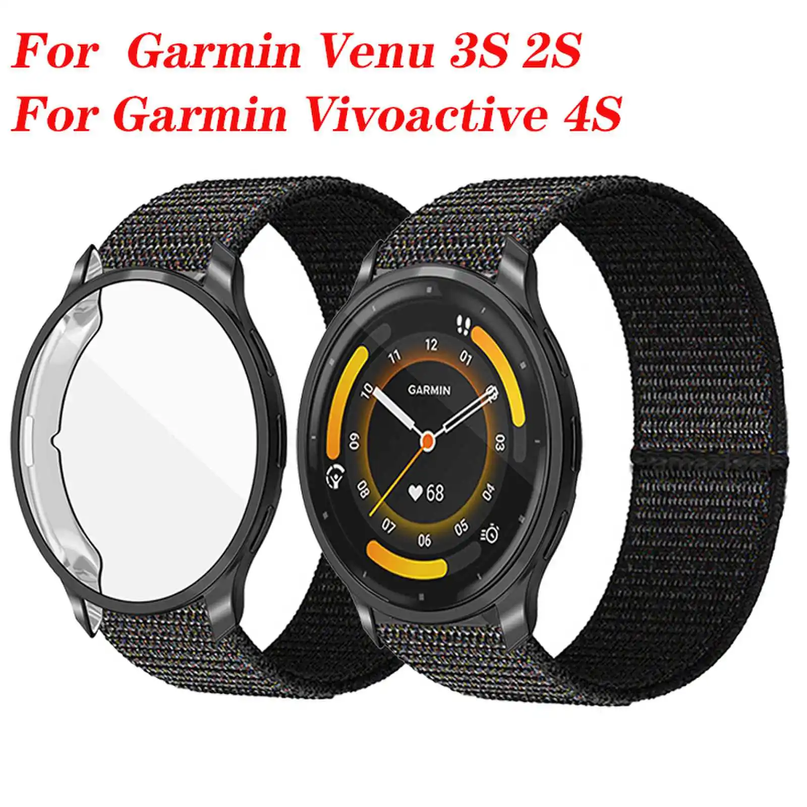 Per Garmin Venu 3S Cinturino In Nylon Per Garmin Vivoactive 4S Custodia Protettiva Per Cinturino Per Garmin Venu 2S Braccialetto Proteggi Schermo