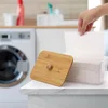 Acrylic Dryer Sheet Holder Container for Laundry Room Dryer Sheet Dispenser Laundry Room Organization Jars with Bamboo Lid 2