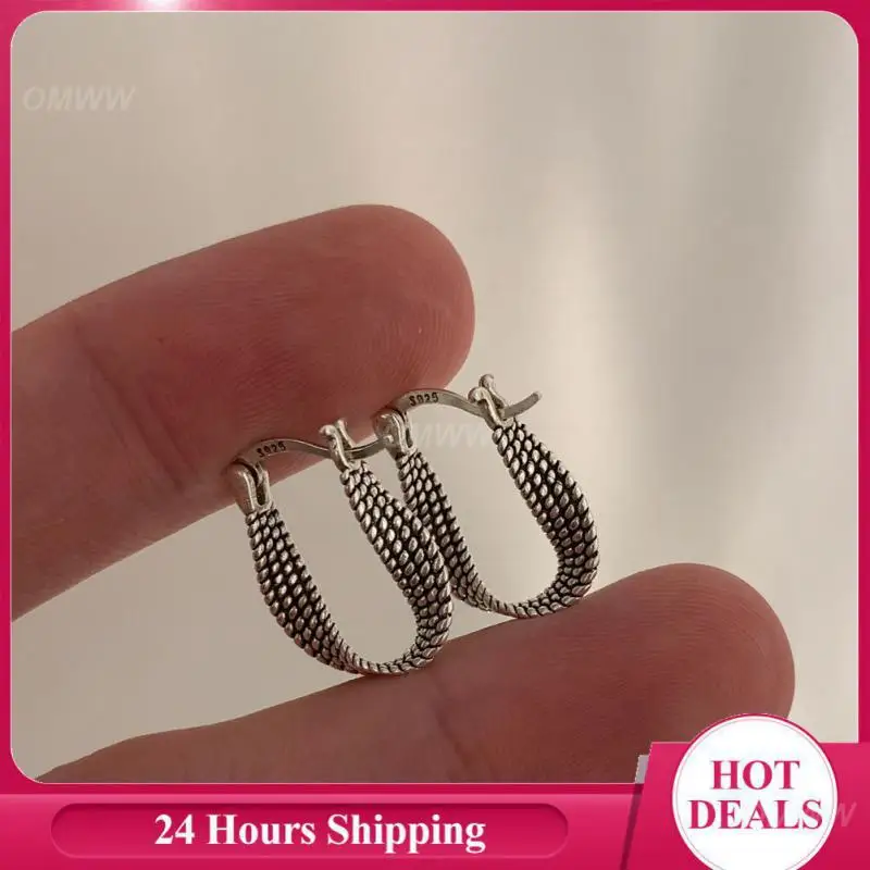 

Модные серьги ручной работы серебряного цвета с геометрическим рисунком в стиле панк Креативный дизайн обязательный винтажный Геометрический стиль для женщин