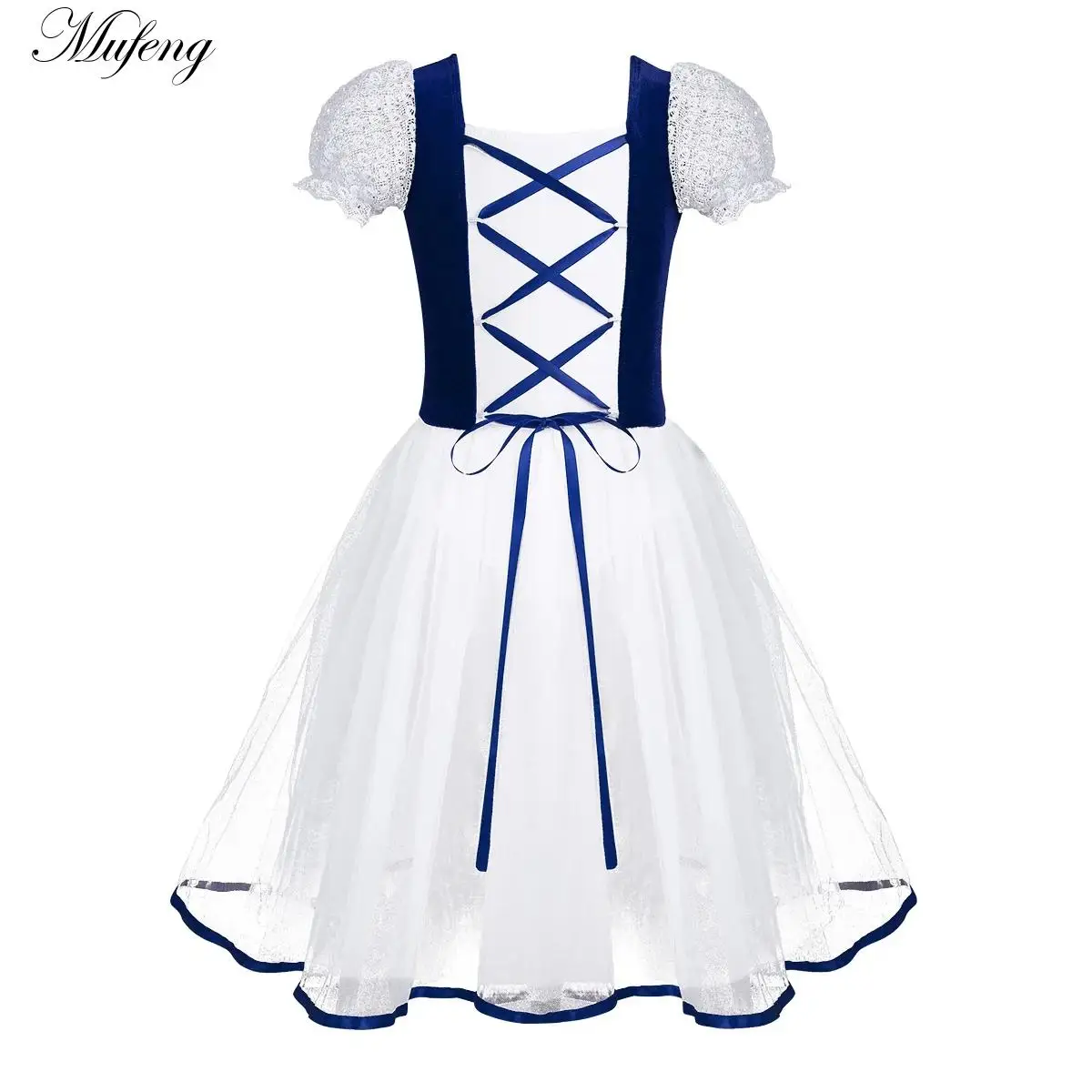 

Детское платье для девочек, с бархатной подкладкой, фатиновое платье для катания на коньках, романтичные балетные костюмы с пачкой, балерины, летнее платье на шнуровке с коротким рукавом