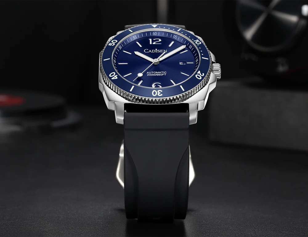 CADISEN Watch for Men Japan Miyota 8215 Movement Men Mechanical Wristwatches 20Bar Waterproof Diver Automatic Luxury Watch C8199